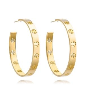 Tory Burch gold hoop earrings
